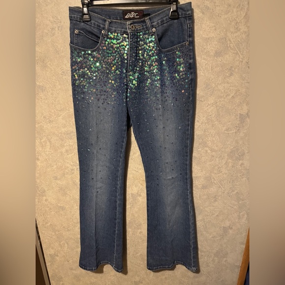 Y2K Lazer Jeans‎ with Sequins - Picture 1 of 7